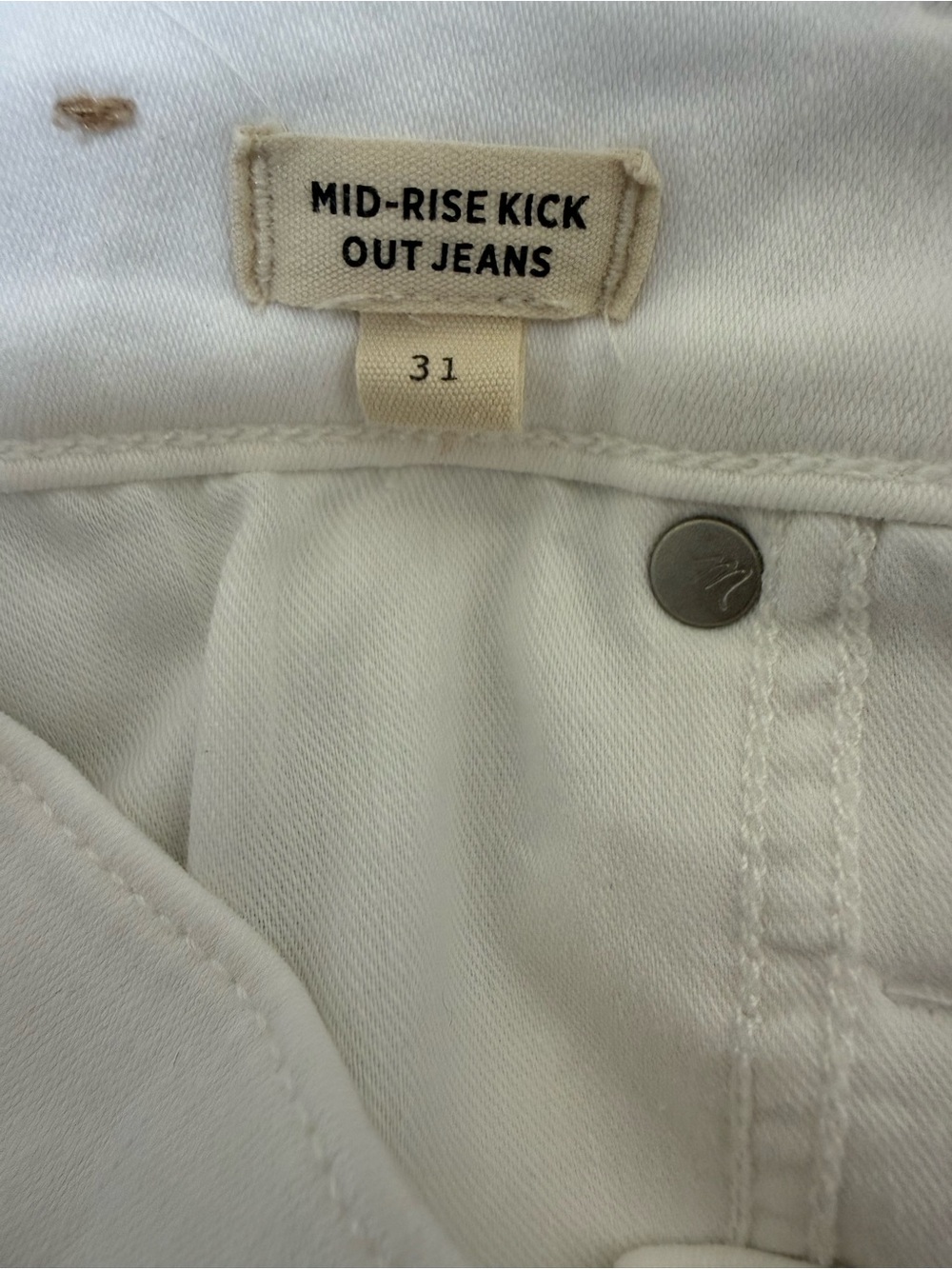 Madewell White Mid Rise Kick Out Jeans Sz 31 - Picture 5 of 5